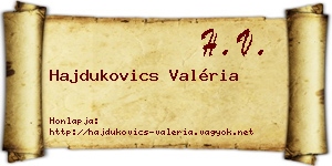 Hajdukovics Valéria névjegykártya