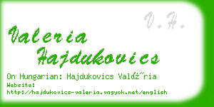 valeria hajdukovics business card